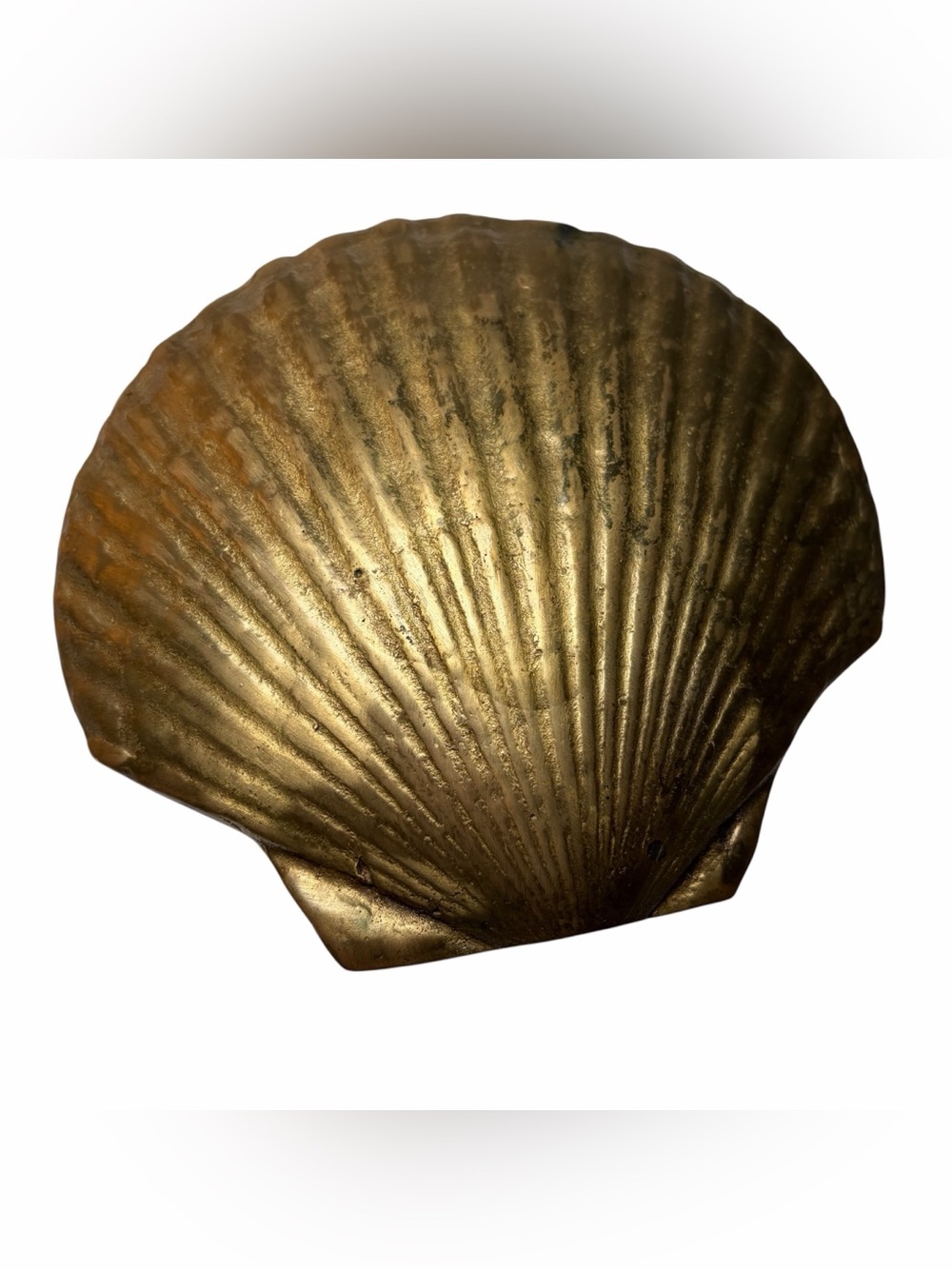 Vintage Solid Brass Realistic Seashell Trinket / Soap / Ashtray - HEAVY